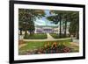 Lake George, New York - Bolton Landing Exterior View of Sagamore Hotel-Lantern Press-Framed Premium Giclee Print