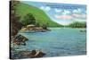 Lake George, New York - Huletts Entrance to Narrows, Cook's Island View-Lantern Press-Stretched Canvas