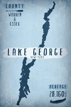 Lake George, New York - Lake Essentials - Shape, Acreage & County - Lantern  Press Artwork' Prints - Lantern Press