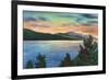 Lake George, New York - Lake Sunrise View of Buck Mountain-Lantern Press-Framed Premium Giclee Print