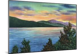 Lake George, New York - Lake Sunrise View of Buck Mountain-Lantern Press-Mounted Art Print