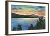 Lake George, New York - Lake Sunrise View of Buck Mountain-Lantern Press-Framed Art Print