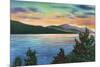 Lake George, New York - Lake Sunrise View of Buck Mountain-Lantern Press-Mounted Art Print