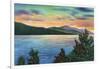 Lake George, New York - Lake Sunrise View of Buck Mountain-Lantern Press-Framed Art Print