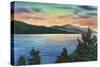 Lake George, New York - Lake Sunrise View of Buck Mountain-Lantern Press-Stretched Canvas