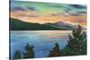 Lake George, New York - Lake Sunrise View of Buck Mountain-Lantern Press-Stretched Canvas