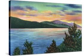 Lake George, New York - Lake Sunrise View of Buck Mountain-Lantern Press-Stretched Canvas