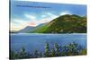 Lake George, New York - Lake View of Deers Leap Mountain-Lantern Press-Stretched Canvas