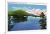 Lake George, New York - Lake View of Shelving Rock Mountain-Lantern Press-Framed Art Print