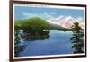 Lake George, New York - Lake View of Shelving Rock Mountain-Lantern Press-Framed Art Print
