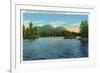 Lake George, New York - Narrows Entrance, Tongue and Five Mile Mountains-Lantern Press-Framed Art Print