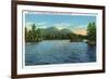 Lake George, New York - Narrows Entrance, Tongue and Five Mile Mountains-Lantern Press-Framed Art Print