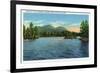 Lake George, New York - Narrows Entrance, Tongue and Five Mile Mountains-Lantern Press-Framed Art Print