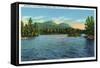 Lake George, New York - Narrows Entrance, Tongue and Five Mile Mountains-Lantern Press-Framed Stretched Canvas