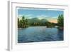 Lake George, New York - Narrows Entrance, Tongue and Five Mile Mountains-Lantern Press-Framed Art Print