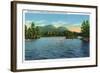 Lake George, New York - Narrows Entrance, Tongue and Five Mile Mountains-Lantern Press-Framed Art Print