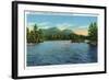 Lake George, New York - Narrows Entrance, Tongue and Five Mile Mountains-Lantern Press-Framed Art Print