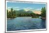 Lake George, New York - Narrows Entrance, Tongue and Five Mile Mountains-Lantern Press-Mounted Art Print