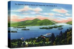 Lake George, New York - Narrows, Hundred Islands, Tongue Mountain View-Lantern Press-Stretched Canvas
