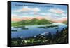 Lake George, New York - Narrows, Hundred Islands, Tongue Mountain View-Lantern Press-Framed Stretched Canvas