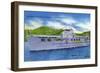 Lake George, New York - Steel Motor Vessel Ticonderoga on Lake-Lantern Press-Framed Art Print