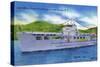 Lake George, New York - Steel Motor Vessel Ticonderoga on Lake-Lantern Press-Stretched Canvas