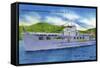 Lake George, New York - Steel Motor Vessel Ticonderoga on Lake-Lantern Press-Framed Stretched Canvas