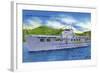 Lake George, New York - Steel Motor Vessel Ticonderoga on Lake-Lantern Press-Framed Art Print