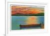 Lake George, NY - Assembly Point Sunset View of Diamond Island, Prospect Mt-Lantern Press-Framed Art Print