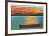 Lake George, NY - Assembly Point Sunset View of Diamond Island, Prospect Mt-Lantern Press-Framed Art Print