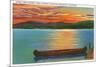 Lake George, NY - Assembly Point Sunset View of Diamond Island, Prospect Mt-Lantern Press-Mounted Art Print