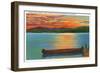 Lake George, NY - Assembly Point Sunset View of Diamond Island, Prospect Mt-Lantern Press-Framed Art Print