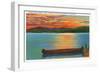 Lake George, NY - Assembly Point Sunset View of Diamond Island, Prospect Mt-Lantern Press-Framed Art Print