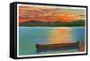 Lake George, NY - Assembly Point Sunset View of Diamond Island, Prospect Mt-Lantern Press-Framed Stretched Canvas