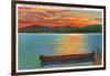 Lake George, NY - Assembly Point Sunset View of Diamond Island, Prospect Mt-Lantern Press-Framed Art Print