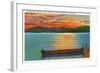 Lake George, NY - Assembly Point Sunset View of Diamond Island, Prospect Mt-Lantern Press-Framed Art Print