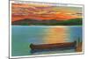 Lake George, NY - Assembly Point Sunset View of Diamond Island, Prospect Mt-Lantern Press-Mounted Art Print