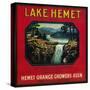 Lake Hemet Orange Label - Hemet, CA-Lantern Press-Stretched Canvas