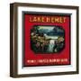 Lake Hemet Orange Label - Hemet, CA-Lantern Press-Framed Art Print