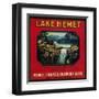 Lake Hemet Orange Label - Hemet, CA-Lantern Press-Framed Art Print