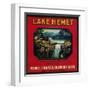 Lake Hemet Orange Label - Hemet, CA-Lantern Press-Framed Art Print