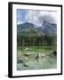 Lake Hintersee with Mt. Hochkalter, Berchtesgaden, Bavaria, Germany.-Martin Zwick-Framed Photographic Print