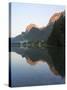 Lake Hintersee with Reiter Alpe Mountain chain, Bavaria, Germany.-Martin Zwick-Stretched Canvas