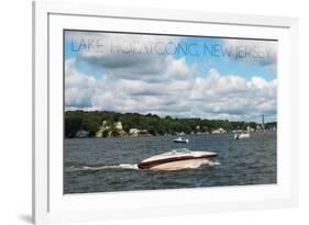 Lake Hopatcong, New Jersey - Boats on the Lake-Lantern Press-Framed Premium Giclee Print