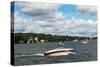 Lake Hopatcong, New Jersey - Boats on the Lake-Lantern Press-Stretched Canvas