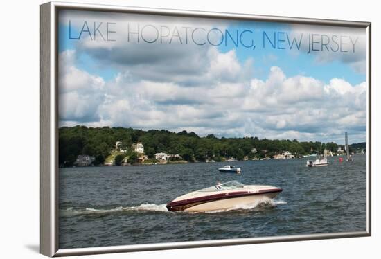 Lake Hopatcong, New Jersey - Boats on the Lake-Lantern Press-Framed Art Print