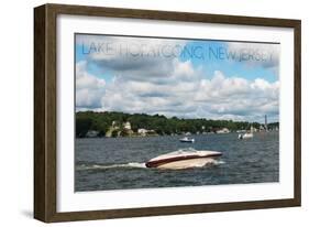 Lake Hopatcong, New Jersey - Boats on the Lake-Lantern Press-Framed Art Print