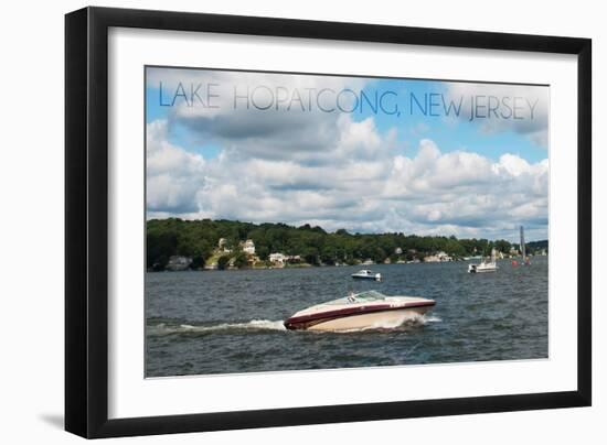 Lake Hopatcong, New Jersey - Boats on the Lake-Lantern Press-Framed Art Print