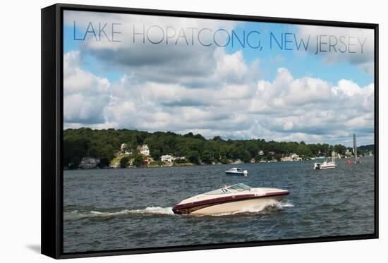 Lake Hopatcong, New Jersey - Boats on the Lake-Lantern Press-Framed Stretched Canvas