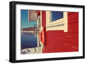 Lake House in Winter-Kali Wilson-Framed Art Print